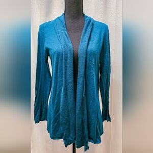 Elegant Teal Open Front Cardigan